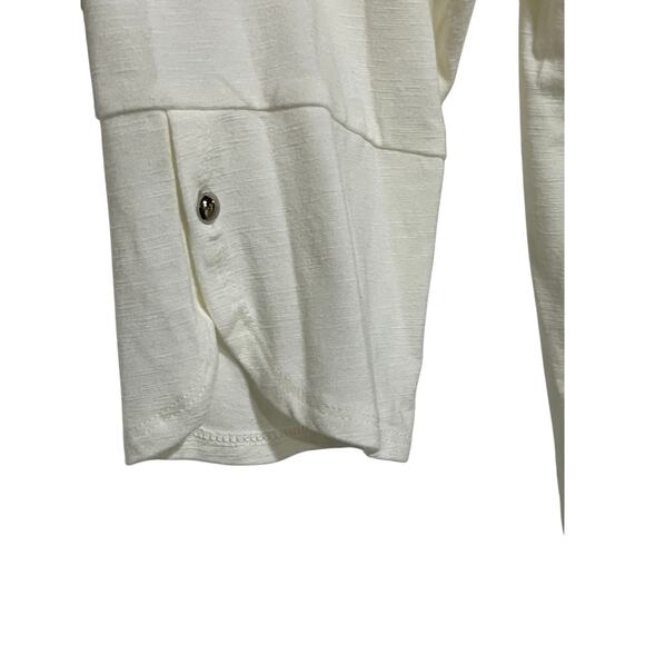 Chico's Zenergy Envelope Hem Tunic Top 3/4 Sleeves 2 Women's 12/14 White/Ivory - Picture 6 of 11